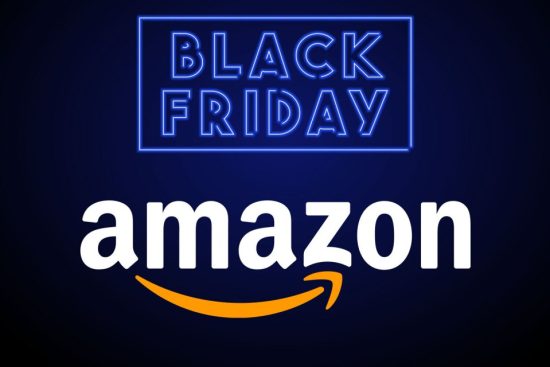 A bold graphic featuring the Amazon logo below a neon-style 'Black Friday' sign, symbolizing the exciting deals and discounts available during Amazon Black Friday shopping event.