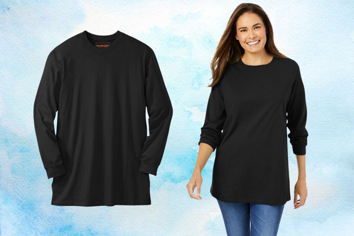 OneStopPlus Perfect Long-Sleeve Crewneck Tee