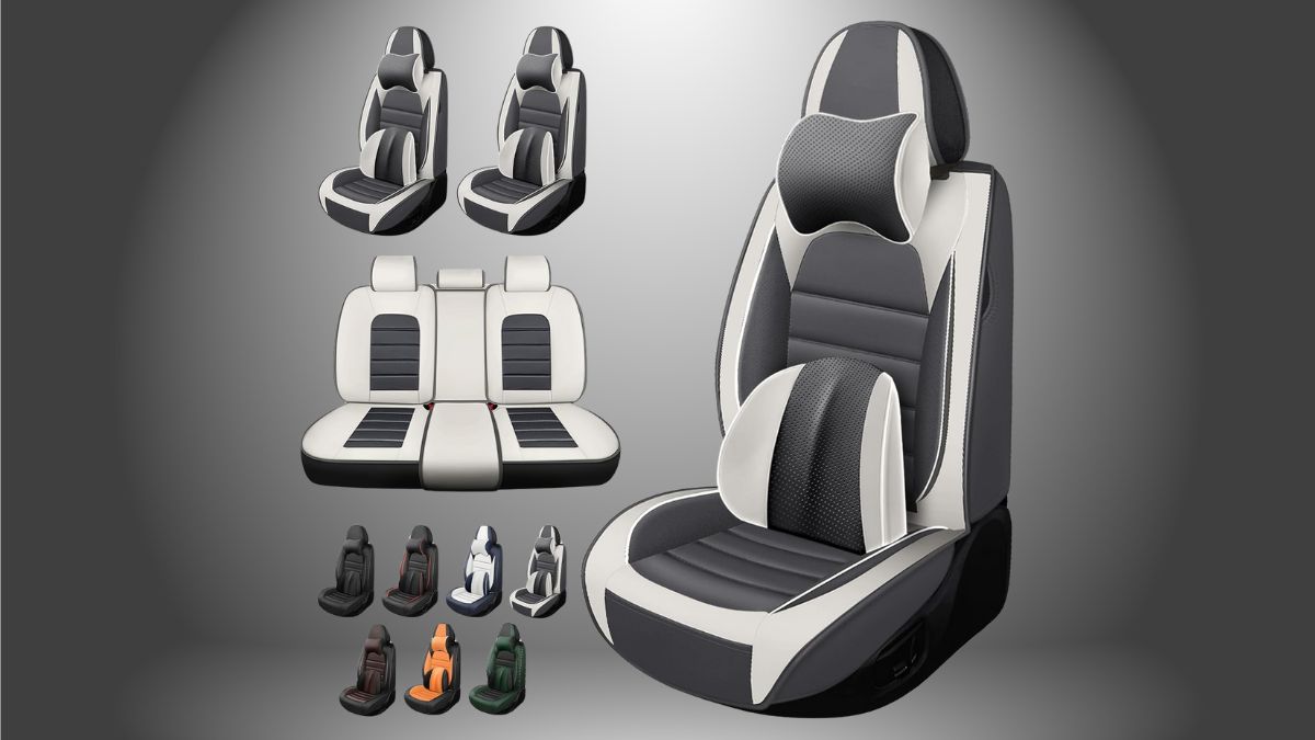 The NewYYY Seat Covers for Chevrolet Tahoe fit 2001-2025 models. Made from PU leather, they protect seats and add a stylish black and white design for comfort and a clean look.