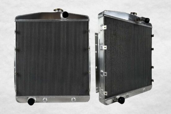 An aluminum radiator with a durable design for efficient engine cooling.