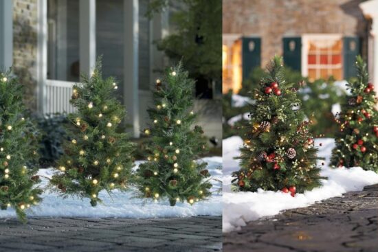 Illuminate Your Walkway: GrandinRoad Pre-lit Outdoor Pathway Trees