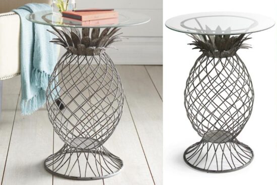 GrandinRoad Pineapple Accent Table: A Tropical Touch of Elegance for Your Home