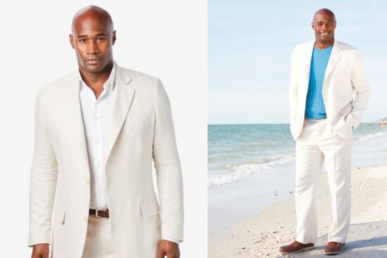 KingSize Kings' Court Linen-Blend Suit: Elevate Your Big & Tall Style