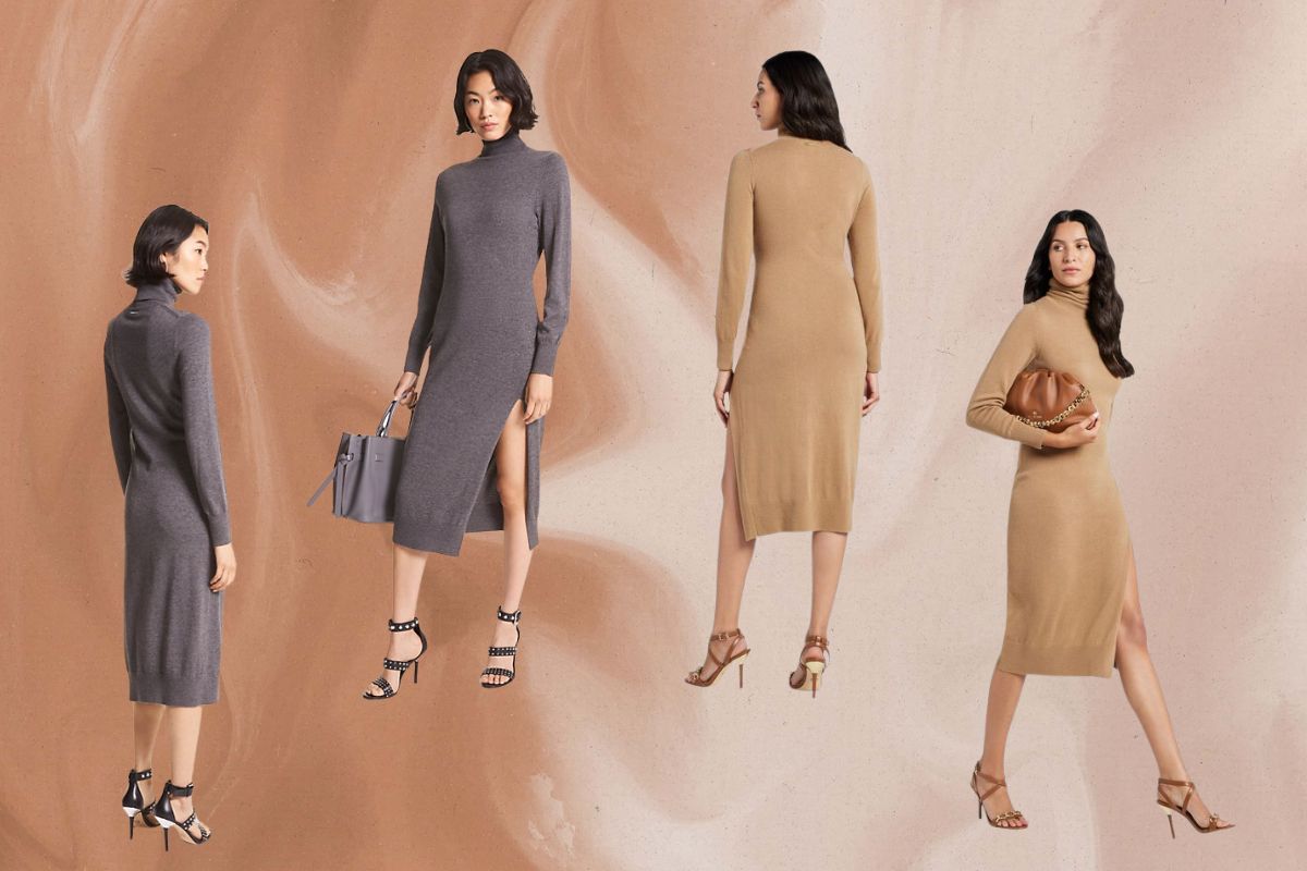 Elevate Your Style with the Michael Kors Wool-Blend Turtleneck Sweater Dress