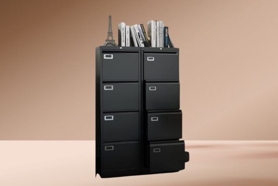 BYNSOE 4 Drawer File Cabinet with Lock Metal.