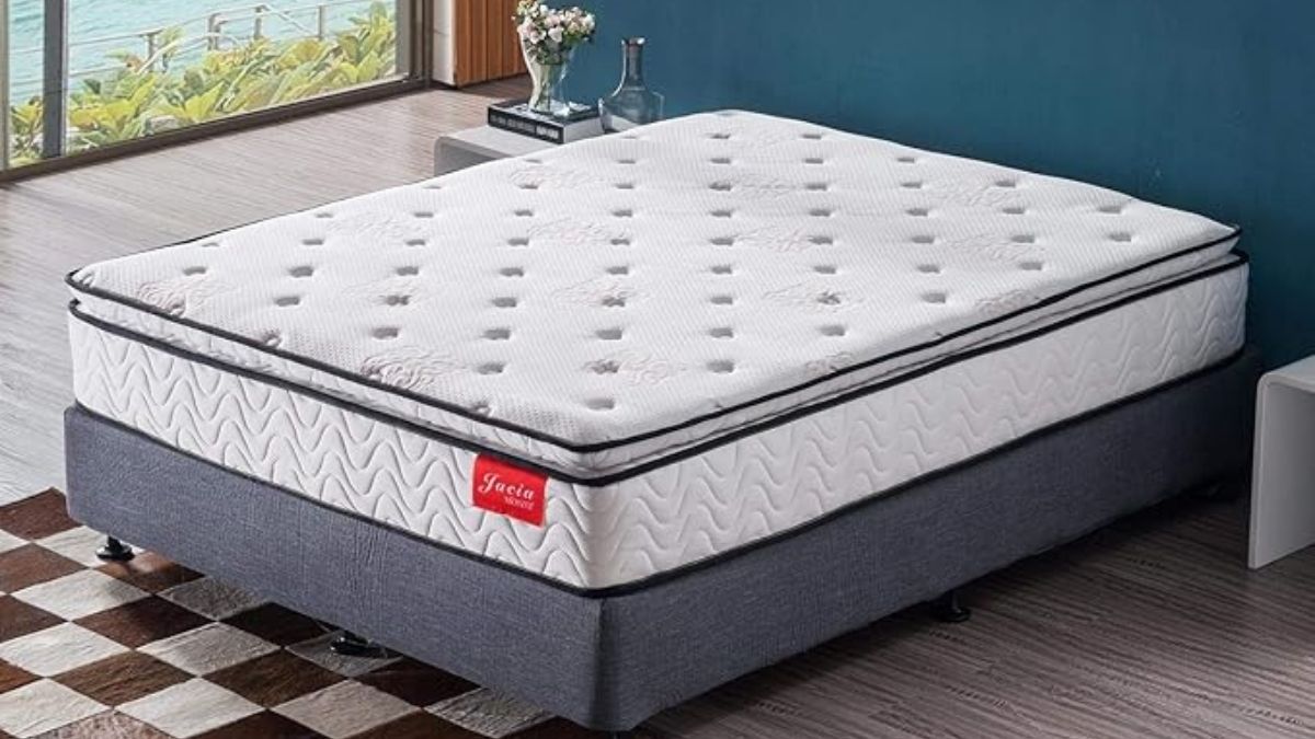 Short Queen Mattress,11.4 Inches Pillow Top Pocket Spring Hybrid RV Mattress.