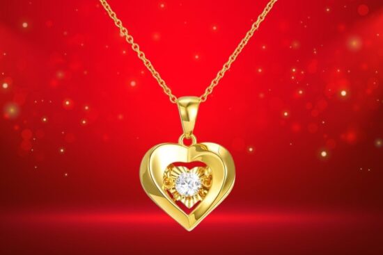 18k Gold Heart Jewelry Necklace for Women