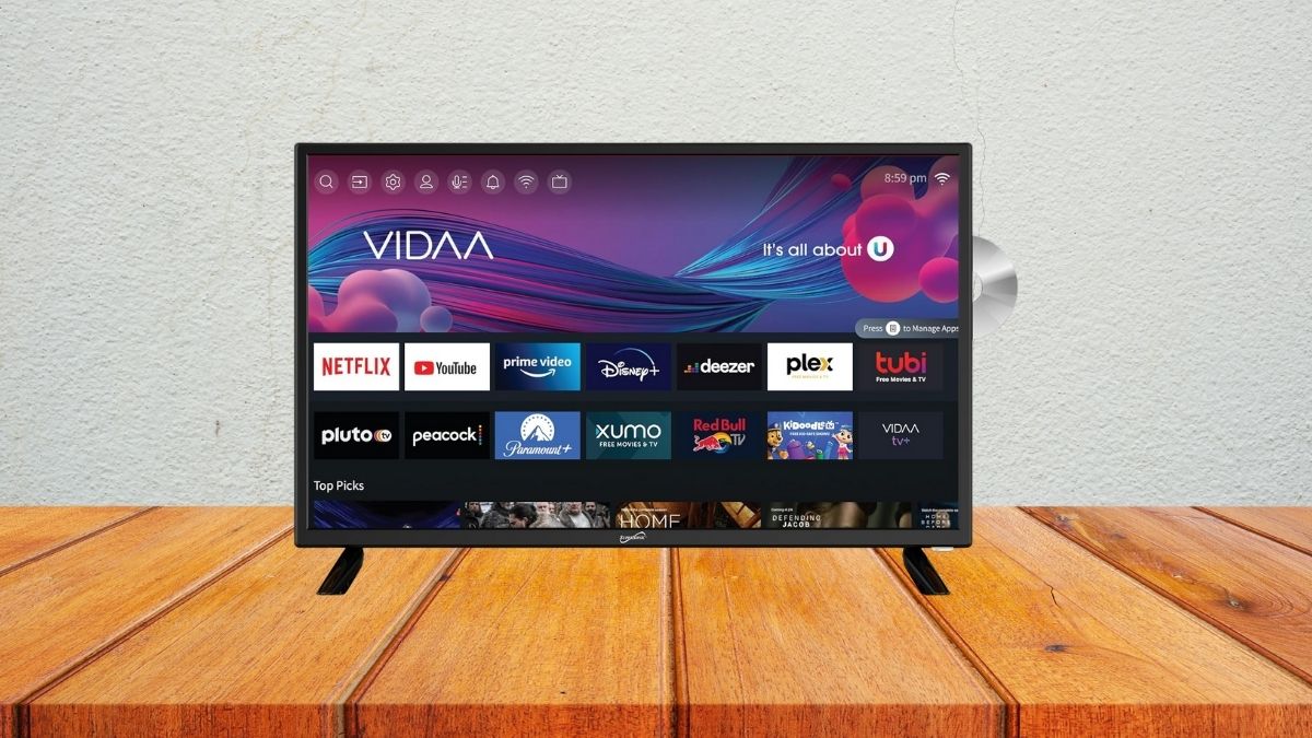 Supersonic SC-2426SDVD 24-inch LED Smart HDTV w/DVD Player.