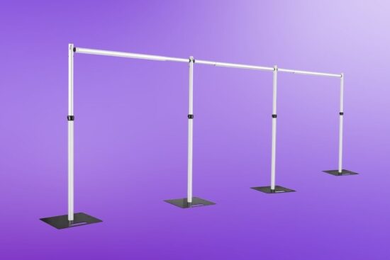 Adjustable pipe and drape, backdrop stand.