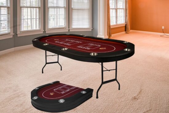 LUCKYERMORE Upgraded 10 Players Poker Table with Cup Holder