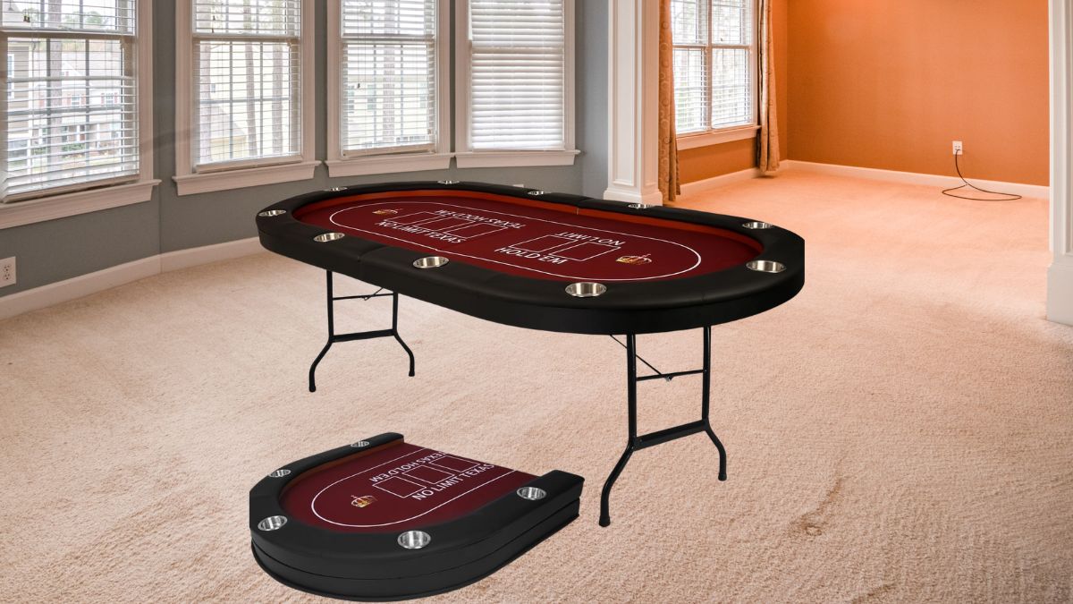 LUCKYERMORE Upgraded 10 Players Poker Table with Cup Holder