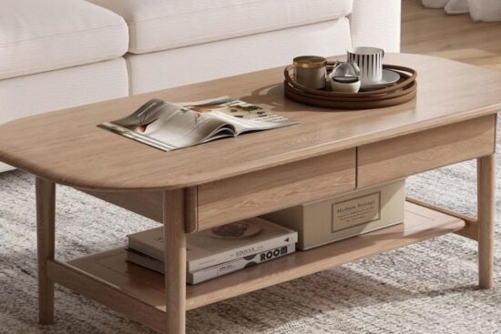 100% Solid Wood Coffee Table for Living Room
