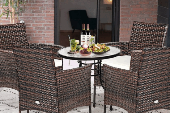 RELAX4LIFE Wicker Patio Chairs Set of 4