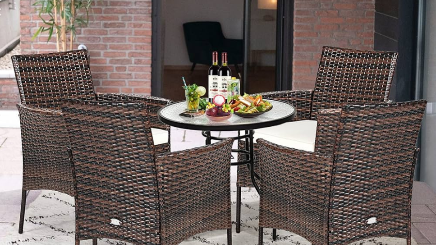 RELAX4LIFE Wicker Patio Chairs Set of 4