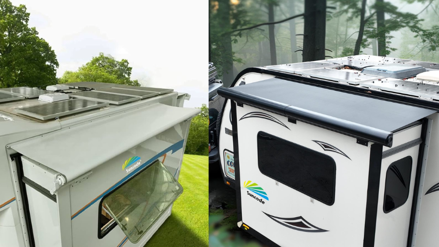 Suncode Slide Topper Awning White RV Slide Out Protection