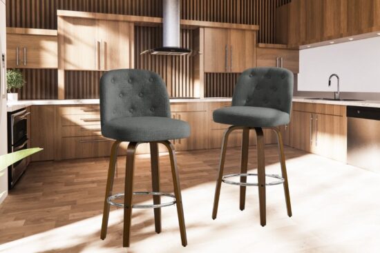 Bekrvio Bar Stools Set of 2, 29" Bar Height Swivel Bar Stools