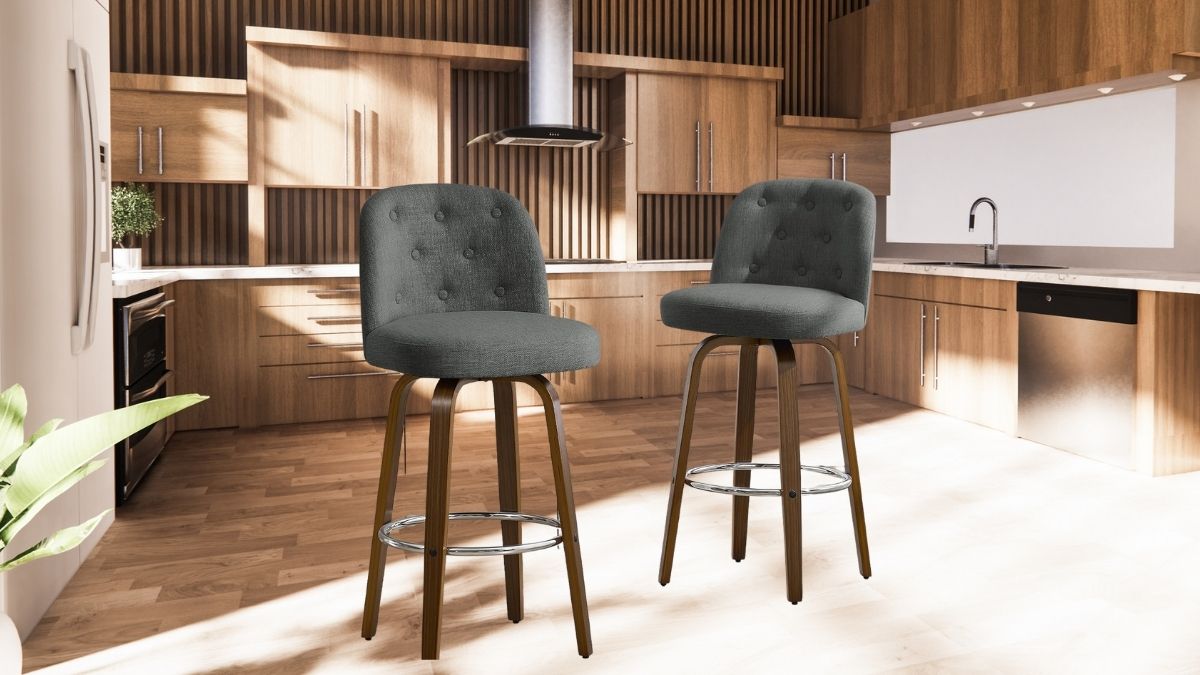 Bekrvio Bar Stools Set of 2, 29" Bar Height Swivel Bar Stools