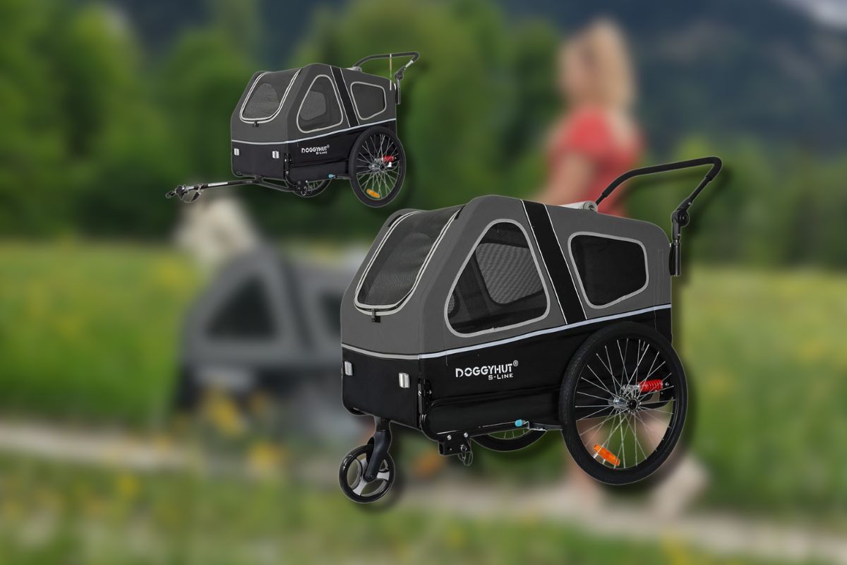 Adventure-Ready Pet Travel: Doggyhut S-Line XL Trailer & Stroller for Large Dogs