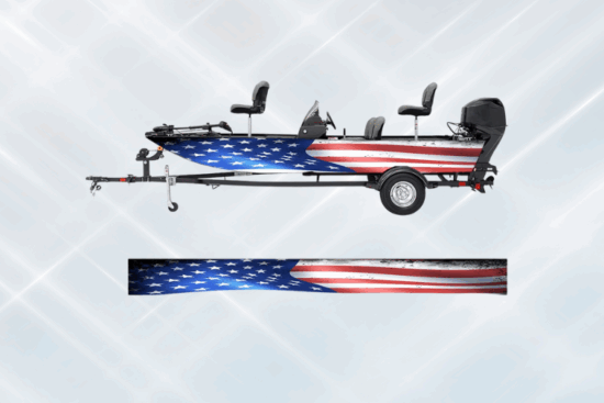 Premium American Flag Boat Stickers