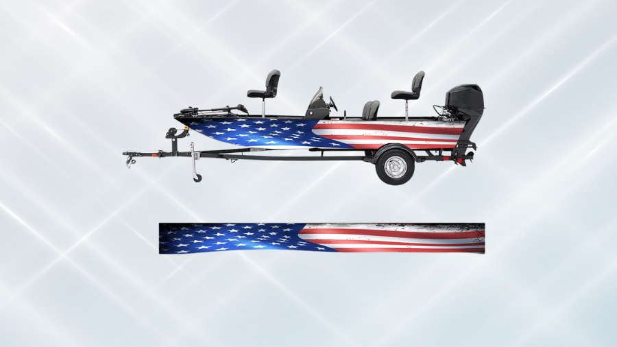 Premium American Flag Boat Stickers