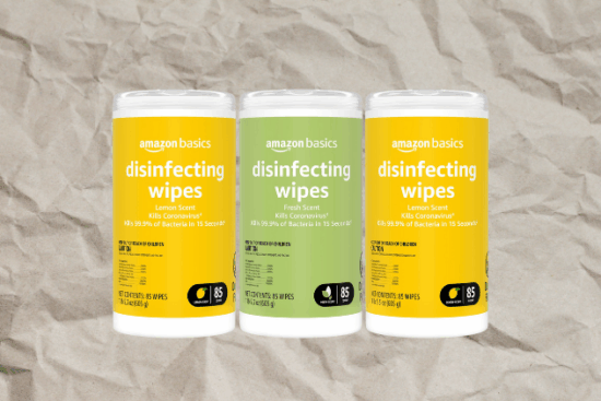 Amazon Basics Wipes, Lemon & Fresh Scent