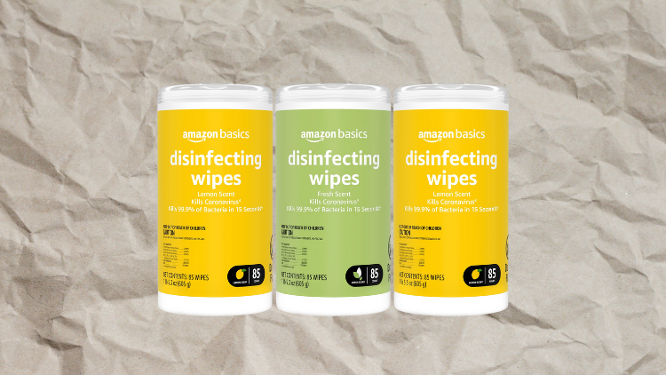 Amazon Basics Wipes, Lemon & Fresh Scent