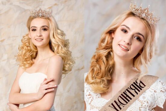 Affordable Luxury: Gold & White Bridal Tiara Crown with Rhinestones