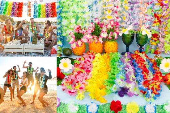 Turn Any Event Into a Luau with These Colorful Hawaiian Leis Set