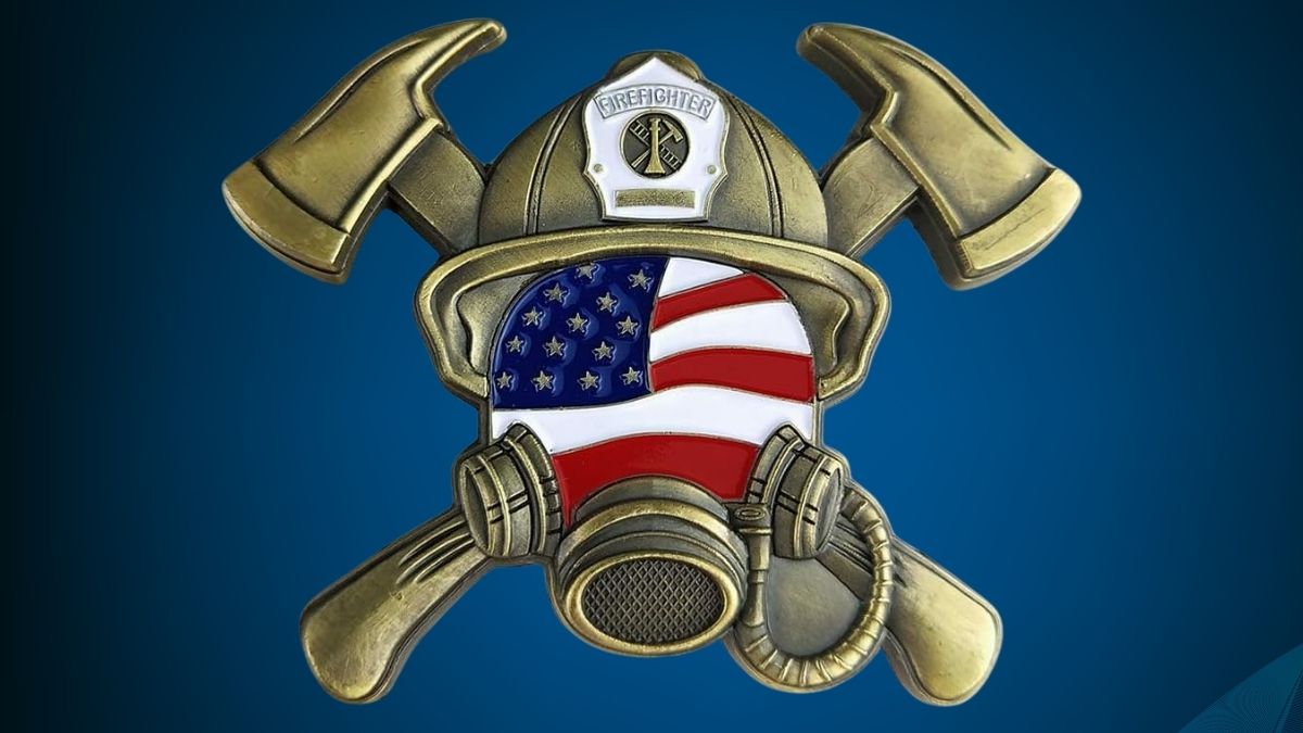 Firefighter Challenge Coin Maltese Cross