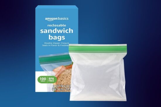 Amazon Basics Reclosable Sandwich Double Zipper Storage Bags