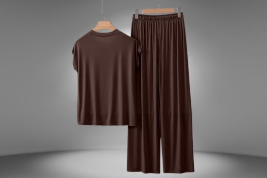 Summer Casual Loose Short Sleeve Pullover Tops & Wide Leg Pants