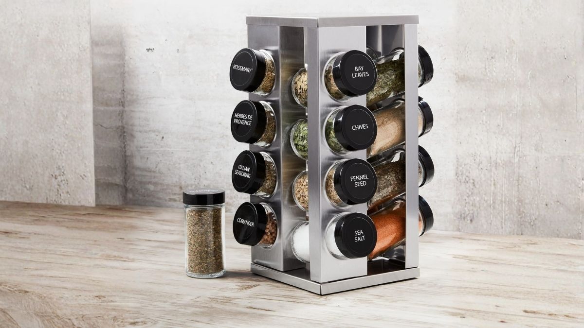 Kamenstein 16 Jar Heritage Revolving Countertop Spice Rack Organizer