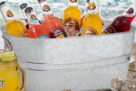 2 Pack 3 Gallon Galvanized Tub Ice Buckets