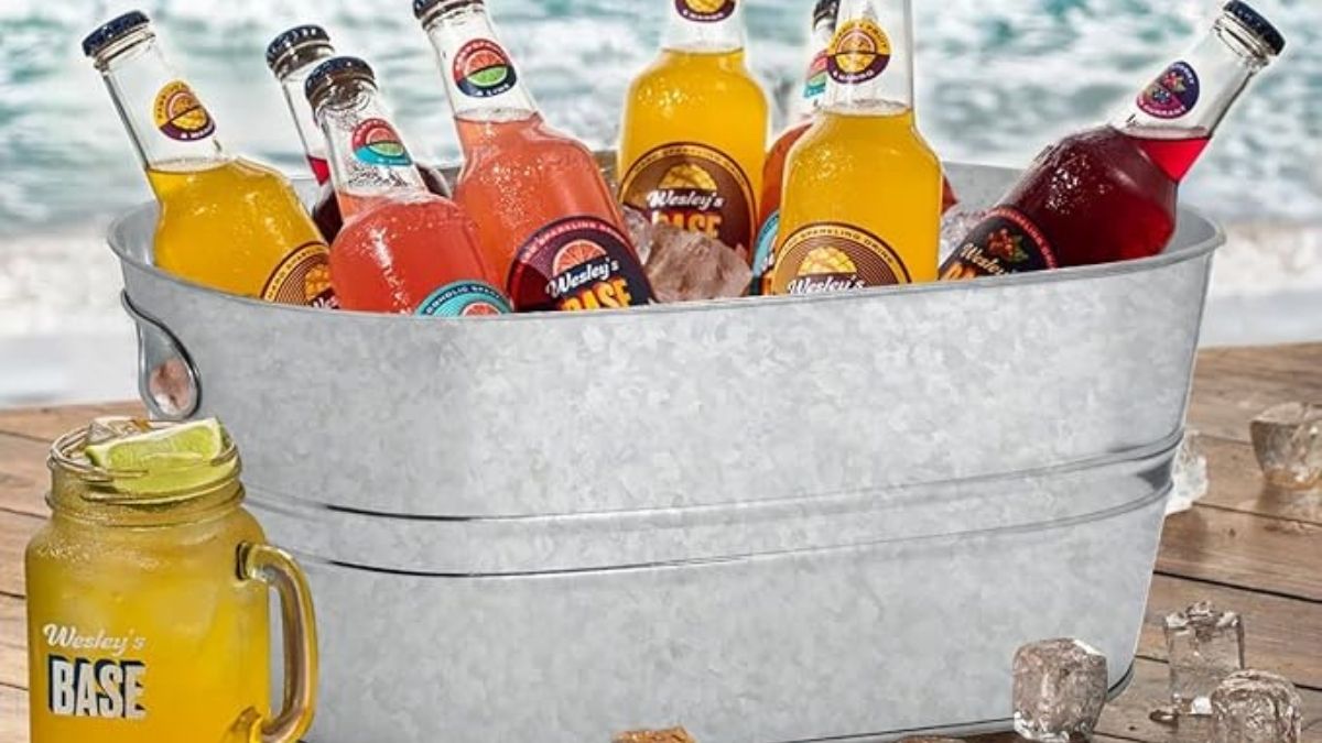 2 Pack 3 Gallon Galvanized Tub Ice Buckets