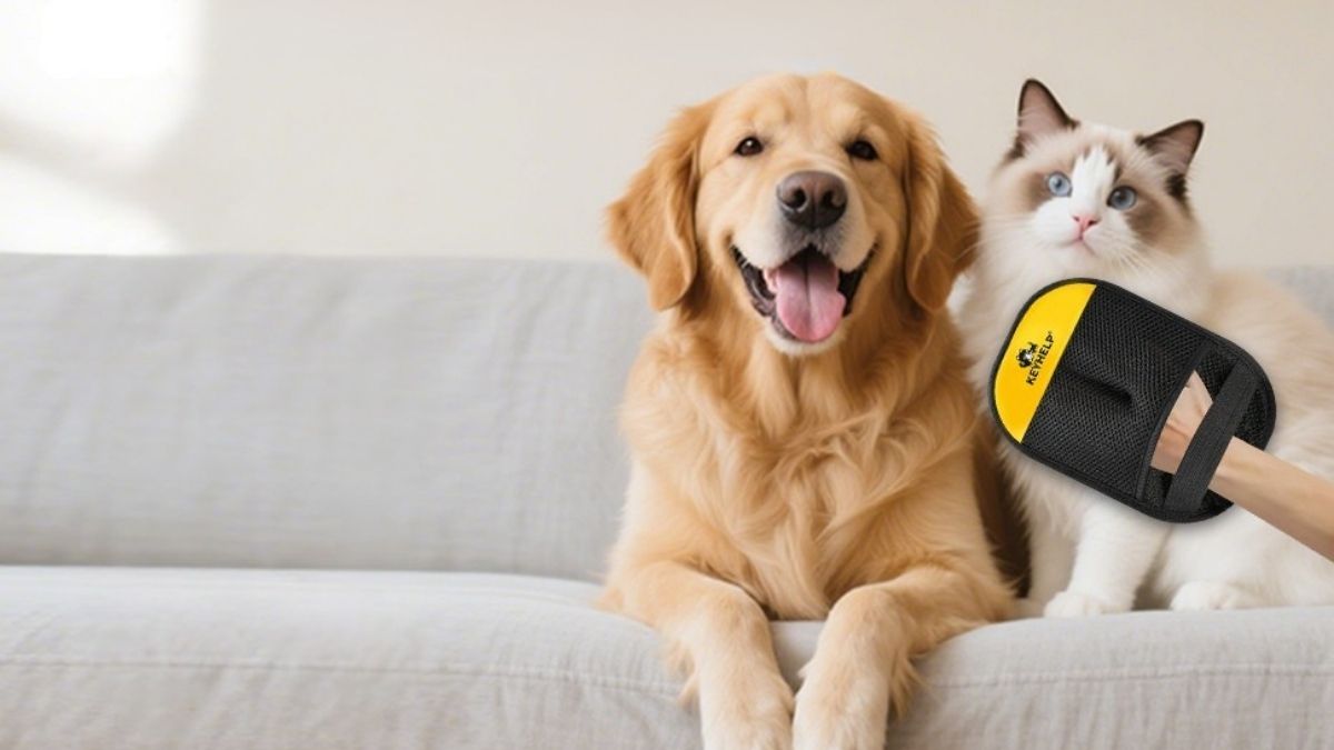 Pet Hair Removal Glove for Dogs & Cats