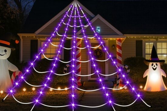 Halloween Decorations Spider Web Lights