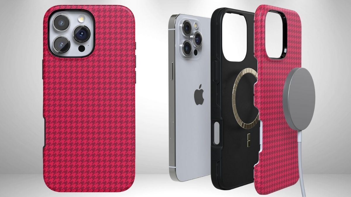 Casely Red Houndstooth iPhone 16 Pro Max Case