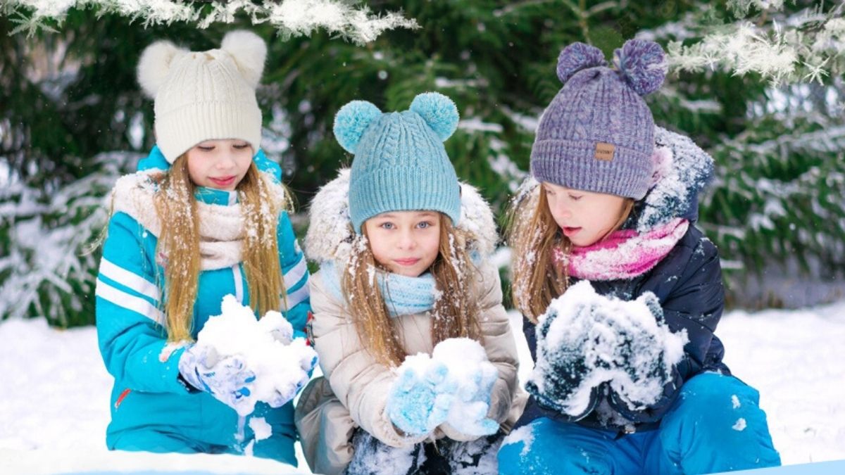 HAITHO Double Pom Pom Winter Hat for Kids