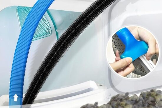 Complete Dryer Vent Cleaner Kit: 2-Piece Set Compatible with Most Vacuum Cleaners