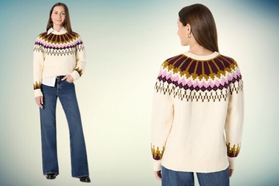 Women's Oversized-Fit Fair Isle Crewneck Sweater