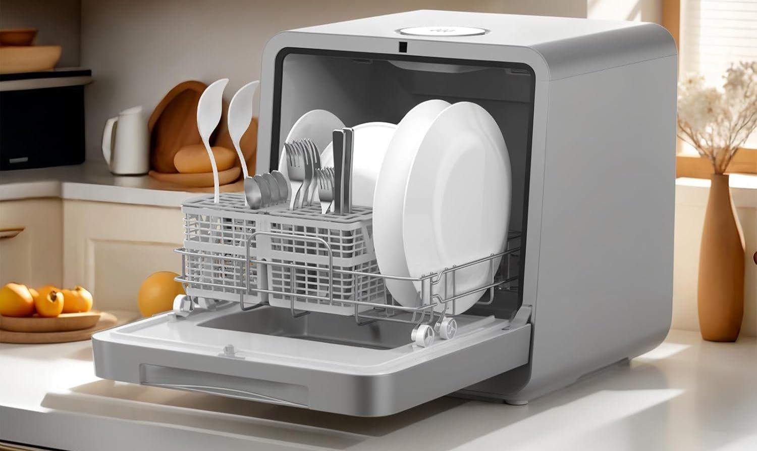 How the MOMOKOVA Countertop Dishwasher Fits Small-Space Living Without a Plumbing Hookup