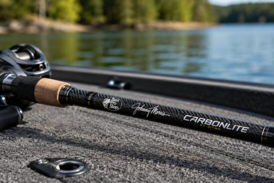 Bass Pro Shops Johnny Morris CarbonLite Rod featuring lightweight RT4 graphite construction for bass fishing