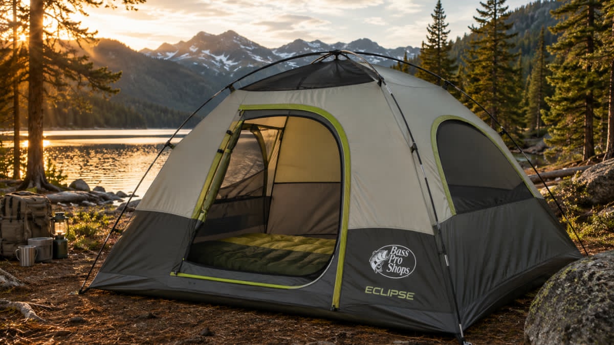 Bass Pro Shops Eclipse camping tent featuring weather-resistant design and ventilation
